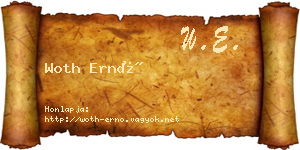 Woth Ernő névjegykártya